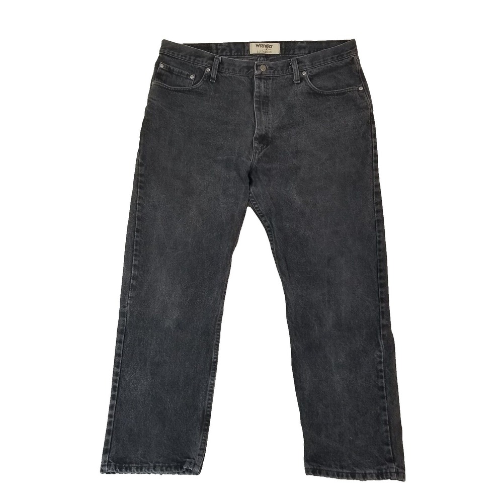 Wrangler jeans men's 40‎ x 30 regular fit straight Black denim pants